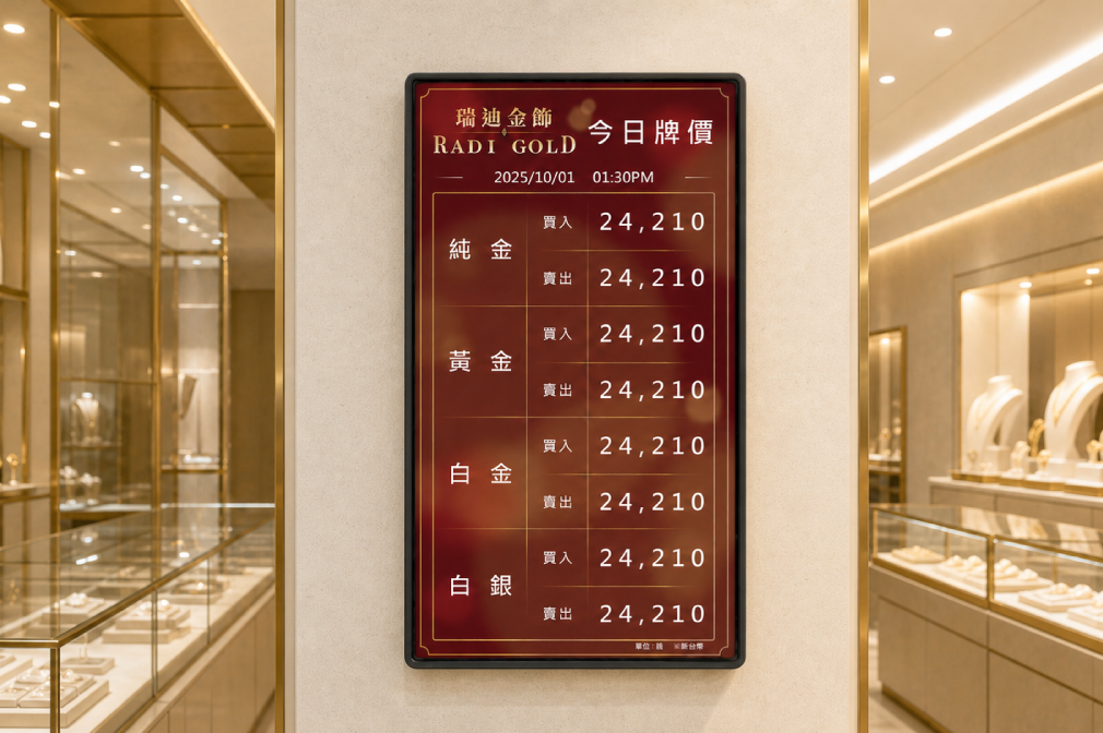 金價價目表系統