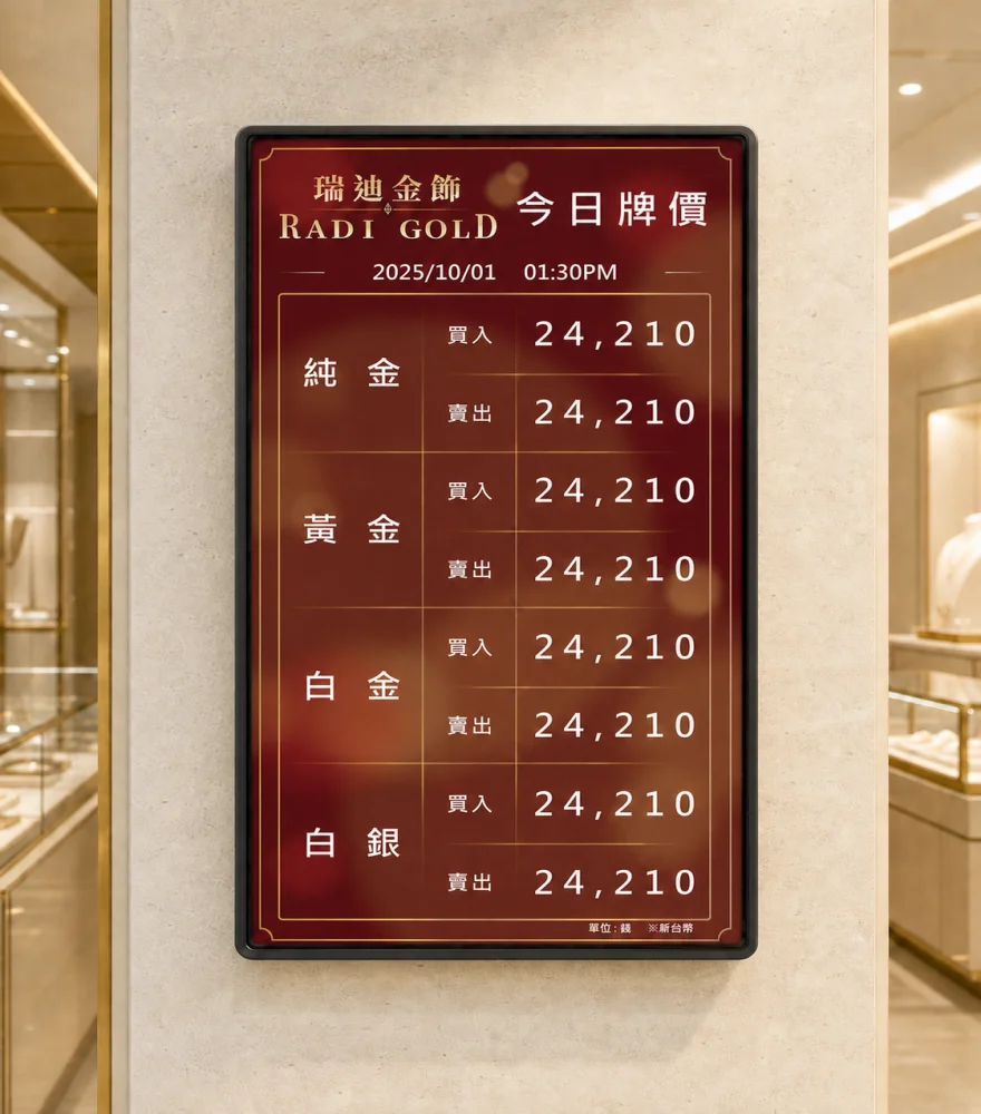 金價價目表系統